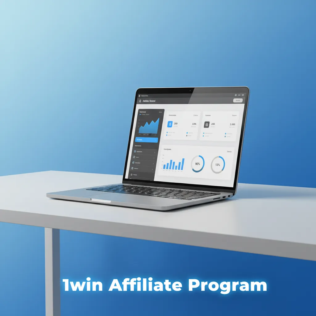 1win Affiliate Program dashboard showing referral earnings, tracking links, and marketing tools for content and social.