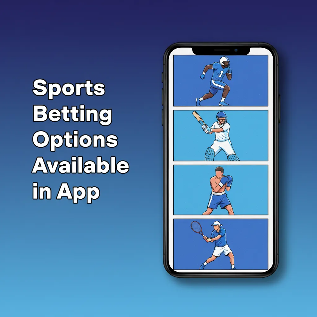 Sports betting app screen: pre-match and live markets, fast odds for cricket, football, tennis, kabaddi, and more.