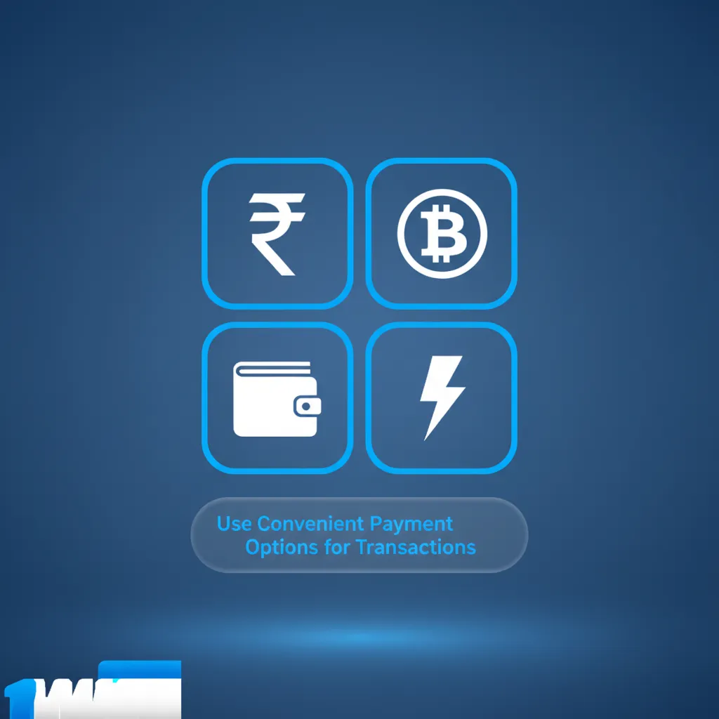 Icons of UPI, Paytm, PhonePe, Google Pay, NetBanking, Visa, Mastercard, RuPay, Bitcoin, Tether for secure INR transactions.