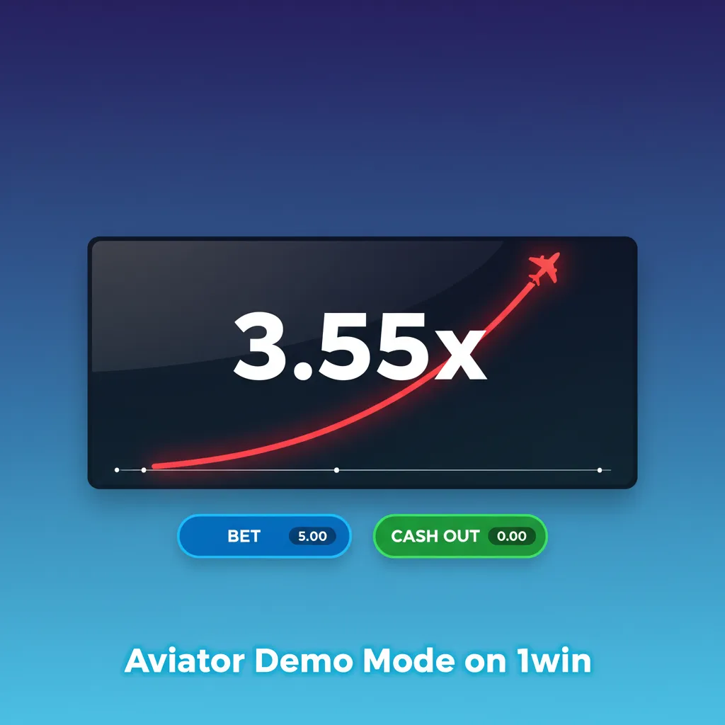 Aviator demo on 1win showing rising multiplier with plane, virtual credits, Auto Cashout, and dual bet inputs.
