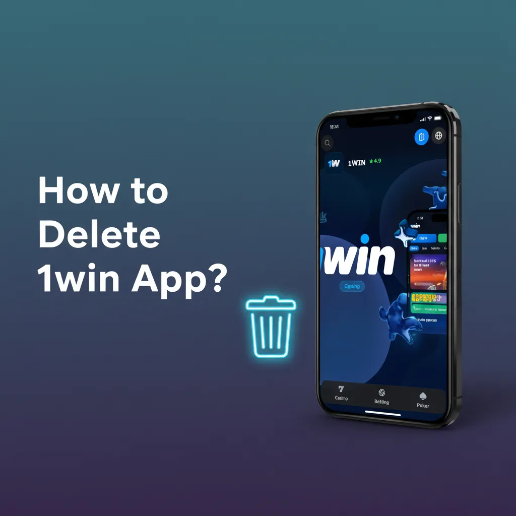 How to delete 1win app: Android hold icon > App info > Uninstall; iOS PWA long-press to remove, clear Safari data.