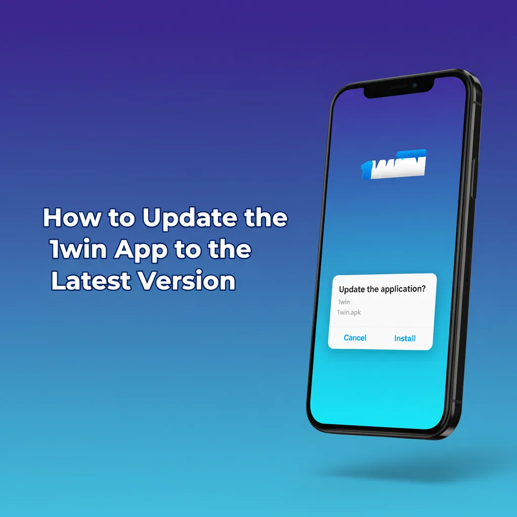 iPhone with 1win app showing latest version auto-refresh; no manual updates; features, odds, and games update in background.