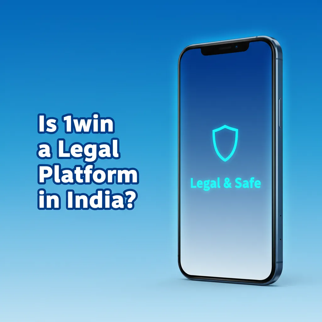 Banner titled 'Is 1win a Legal Platform in India?' with license, jurisdiction, privacy, KYC/AML, responsible gaming details.