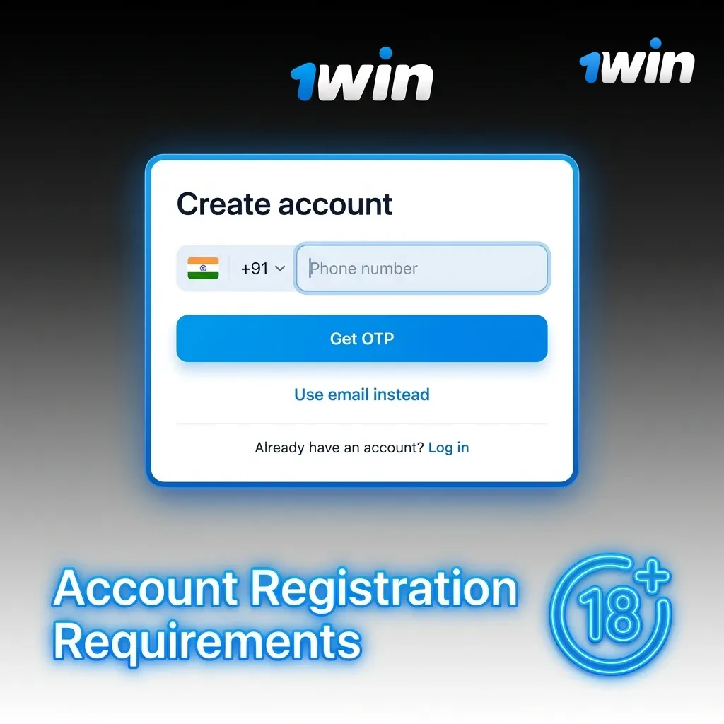 Platform account registration page showing age verification, one account policy, and compliance requirements for India