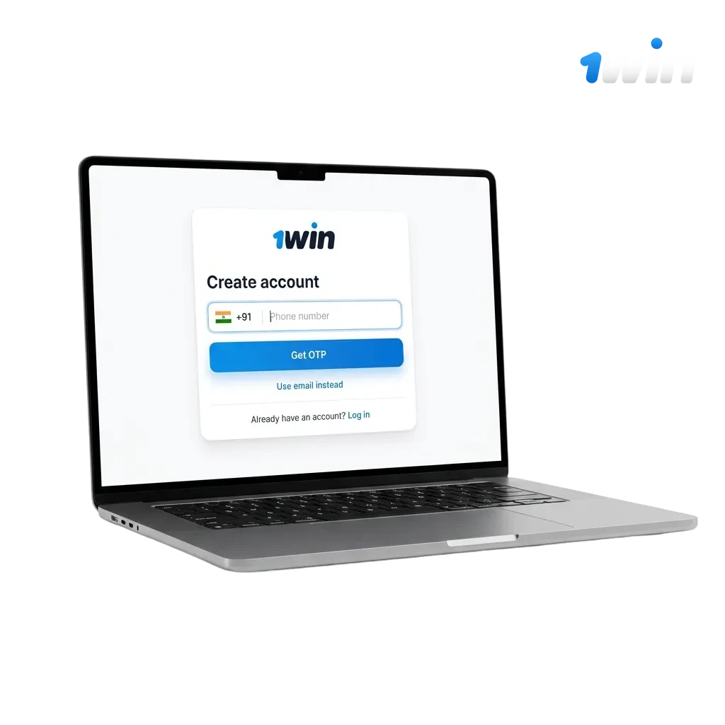 Indian player completing 1win registration on mobile device to access casino games and sports betting