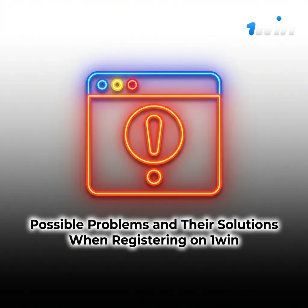 Troubleshooting table showing common 1win registration problems like SMS codes, email verification, and their solutions