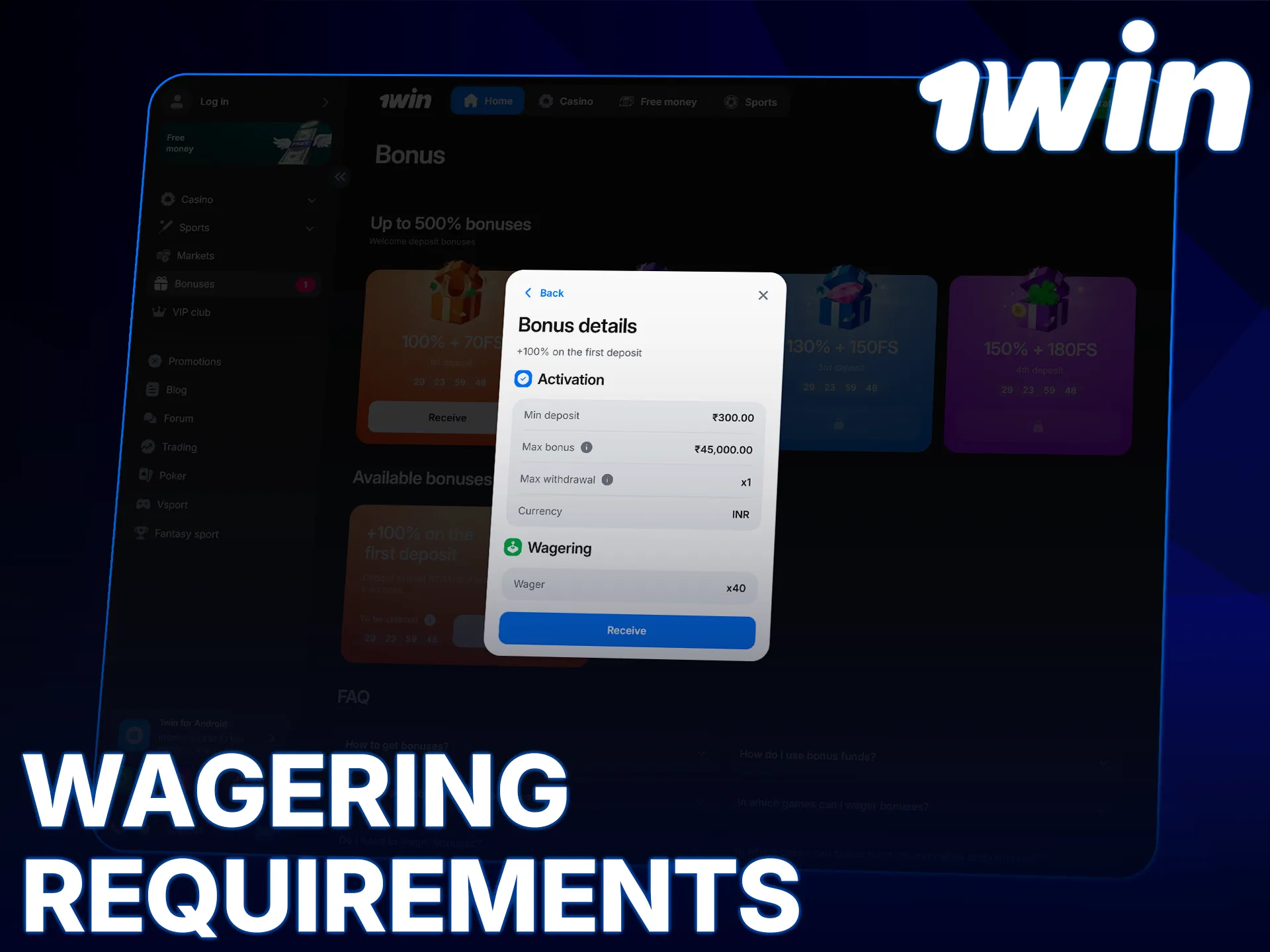 Read the 1win wagering requirements to successfully clear your bonus funds.