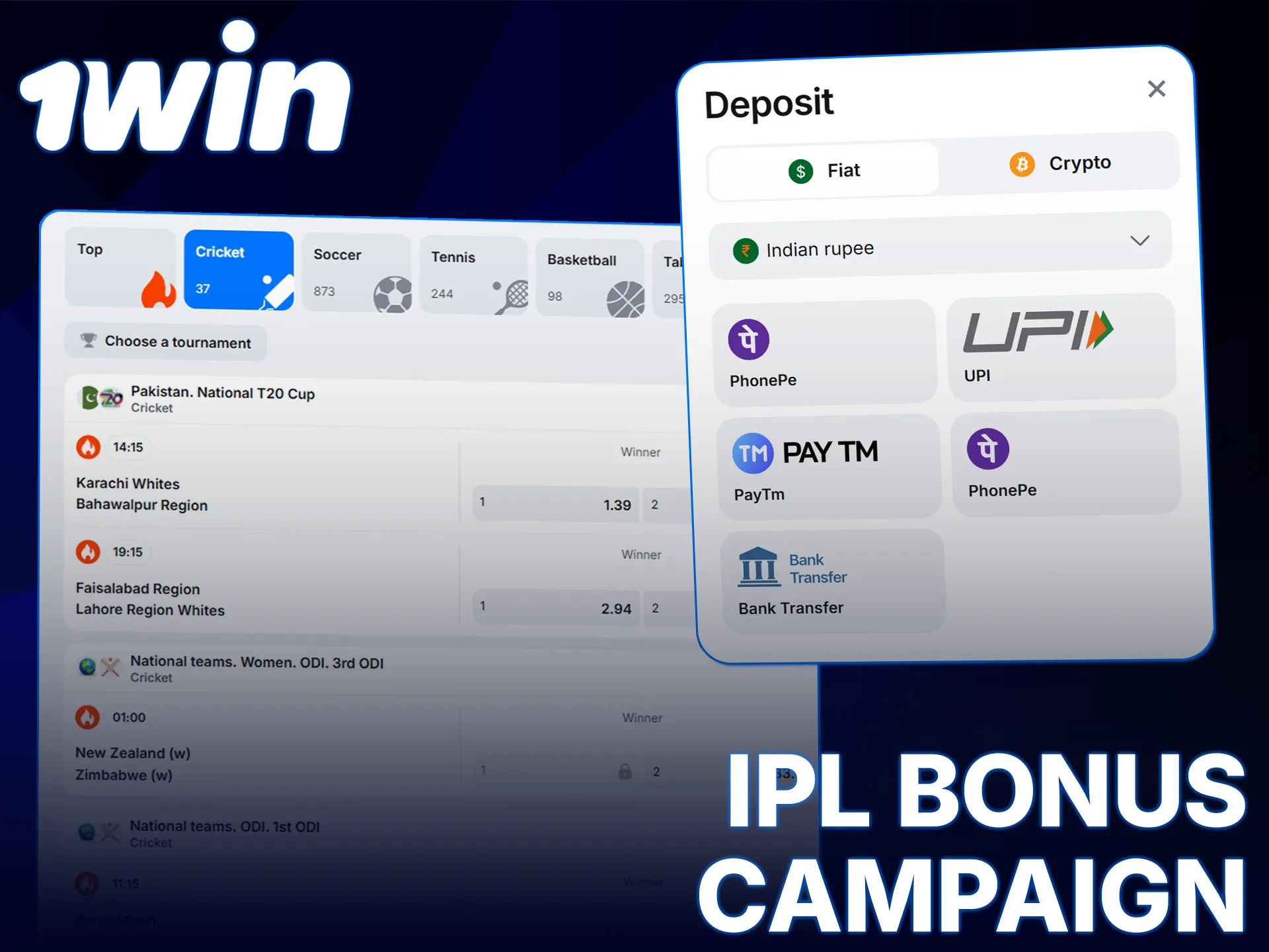 Activate your 1win cricket bonus to unlock exclusive IPL free bets.