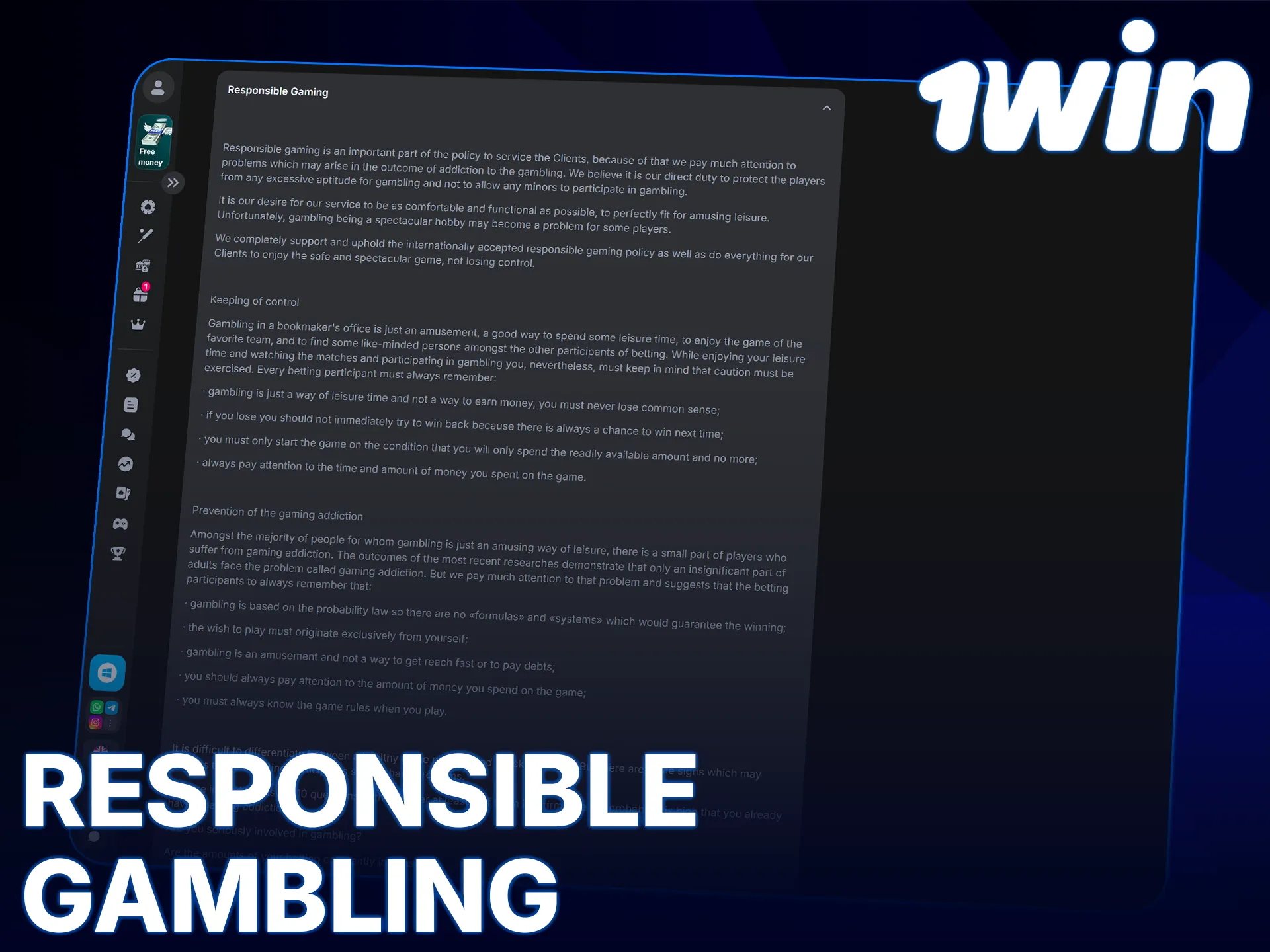 Follow the 1win cricket responsible gambling guidelines for a safe experience.