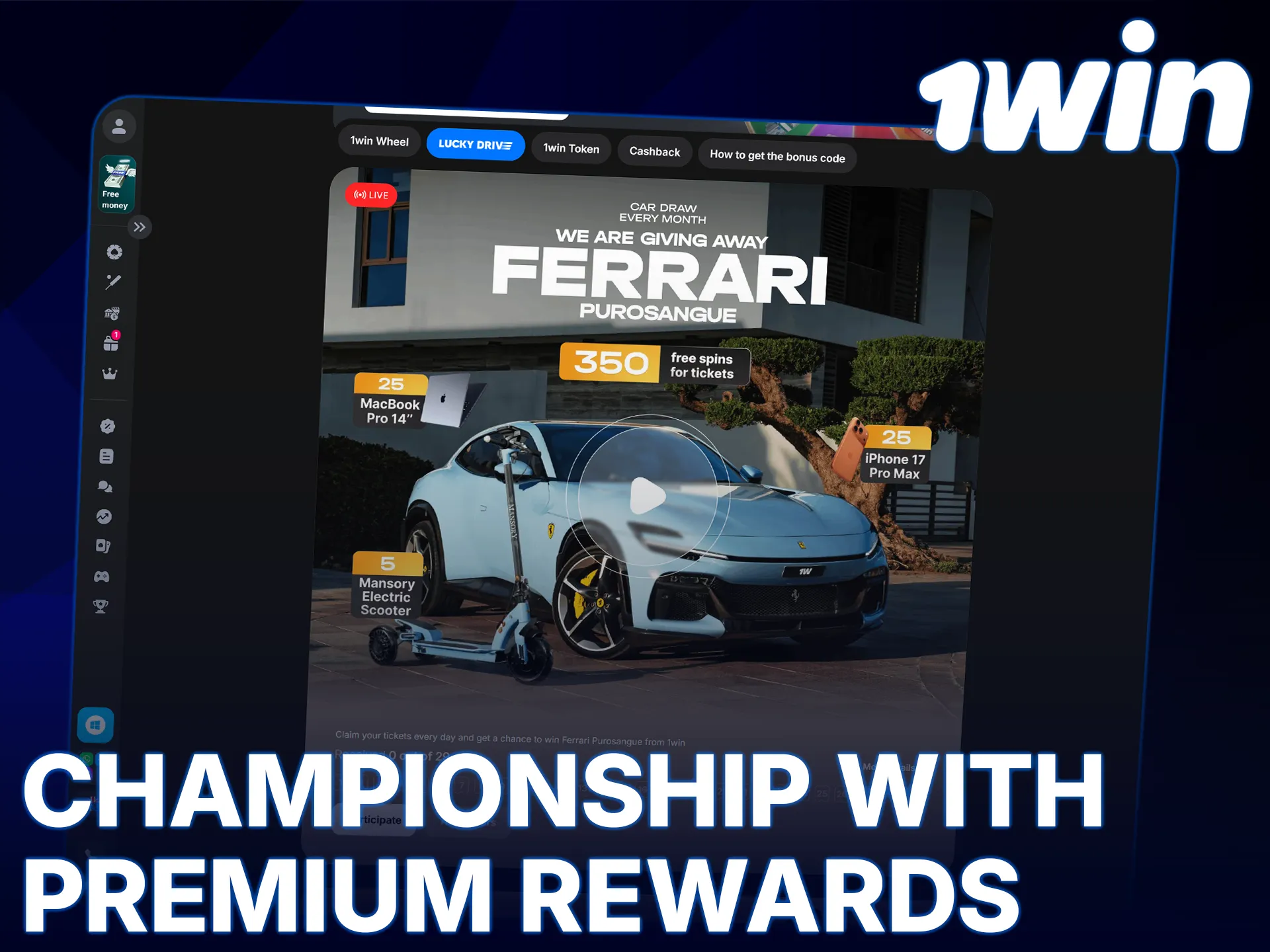 Compete for championship rewards and win big with 1win in India.