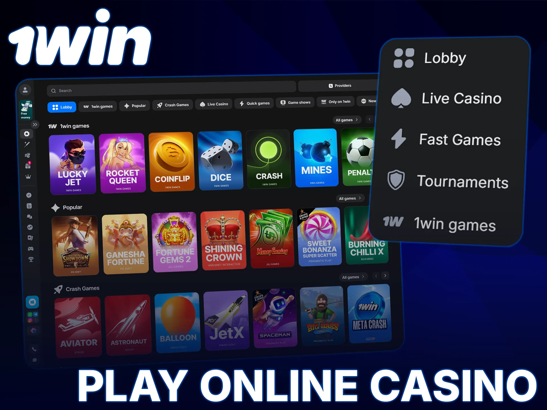 Explore a wide variety of casino games at the 1win platform.