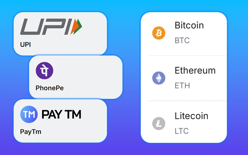 Use faster payments and crypto methods to fund your 1win account.
