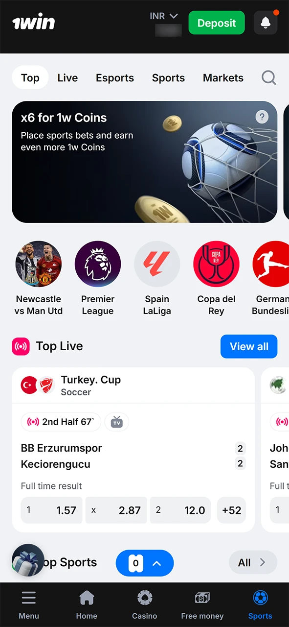 Start playing your favorite games via the 1win iOS PWA interface.