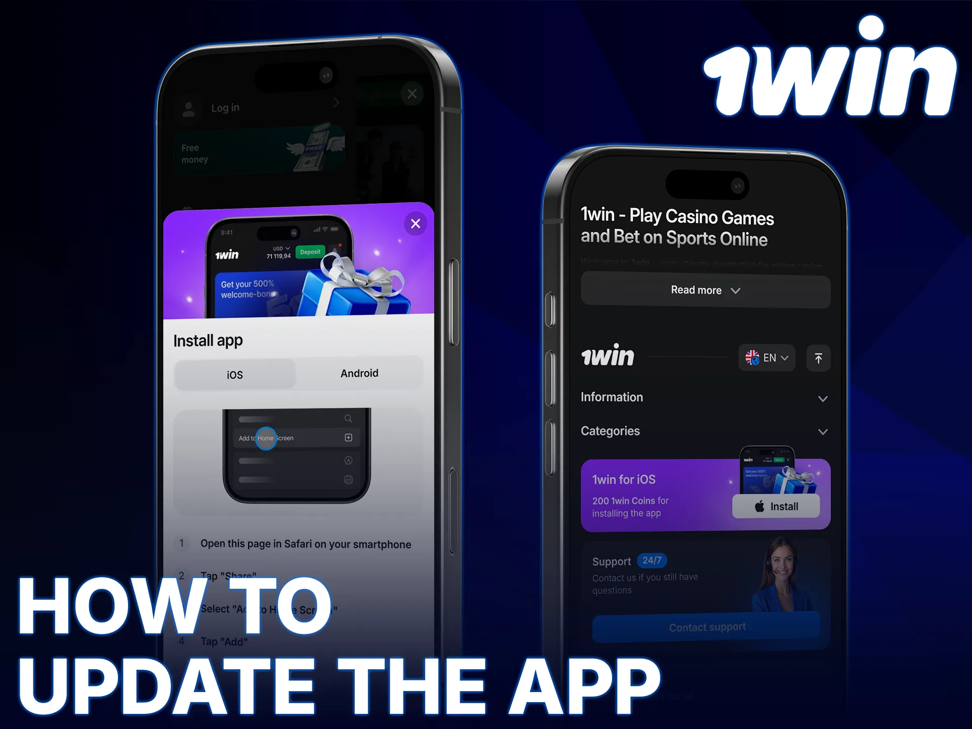 Update the 1win iOS App to the latest version for new features.
