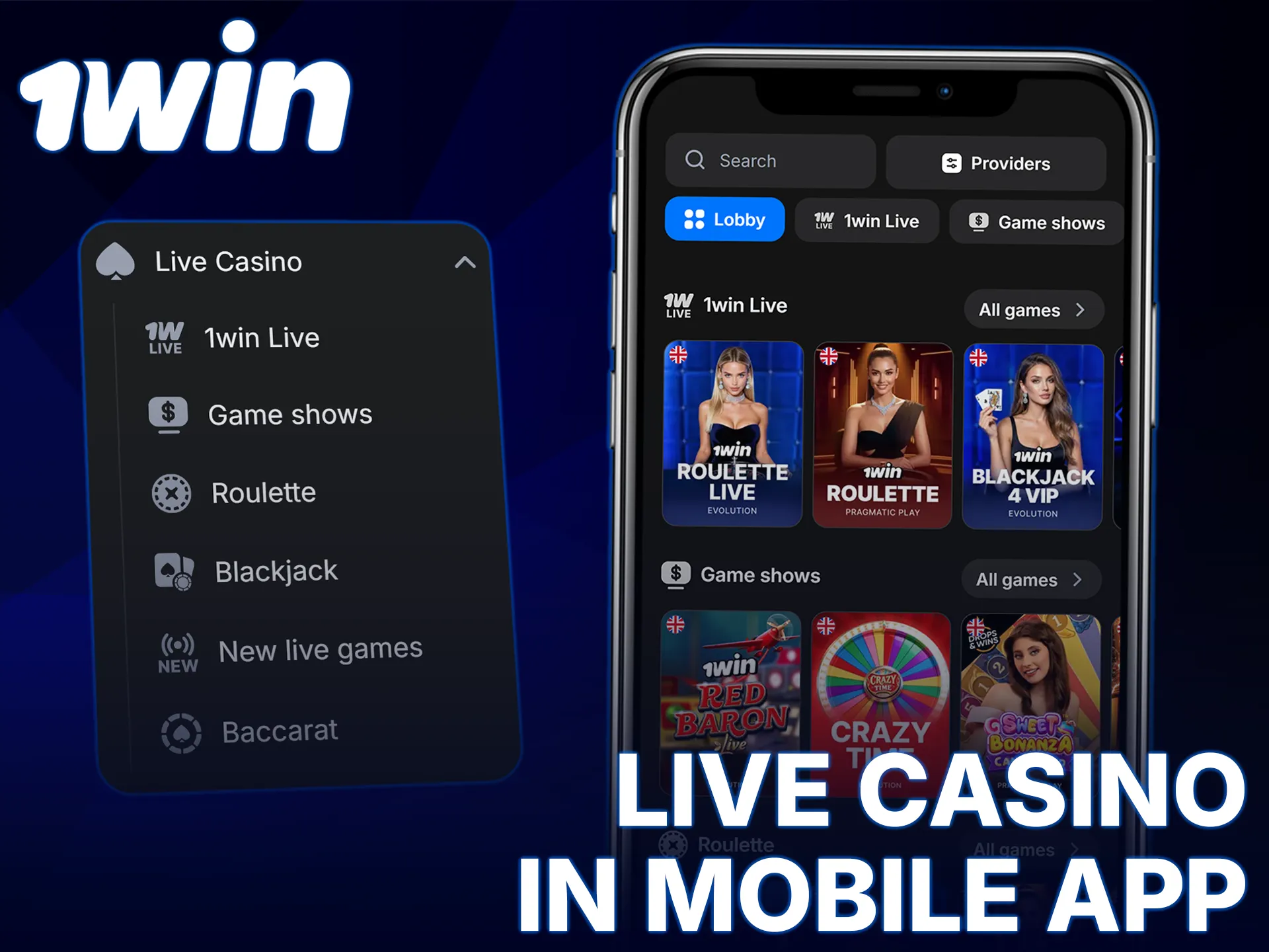 Play at the live 1win casino within the mobile iOS App.