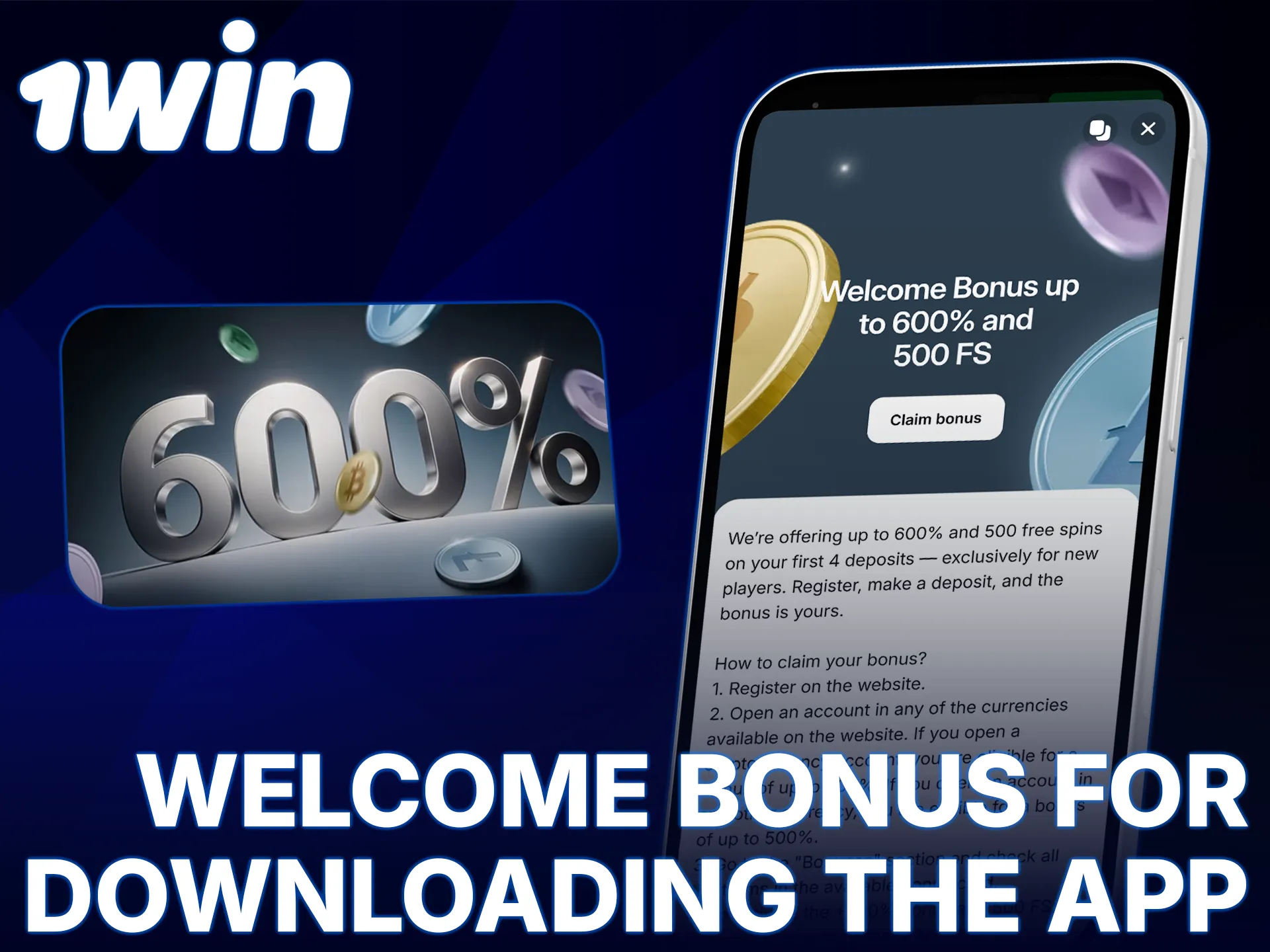 Claim a generous welcome bonus after installing the 1win iOS App.