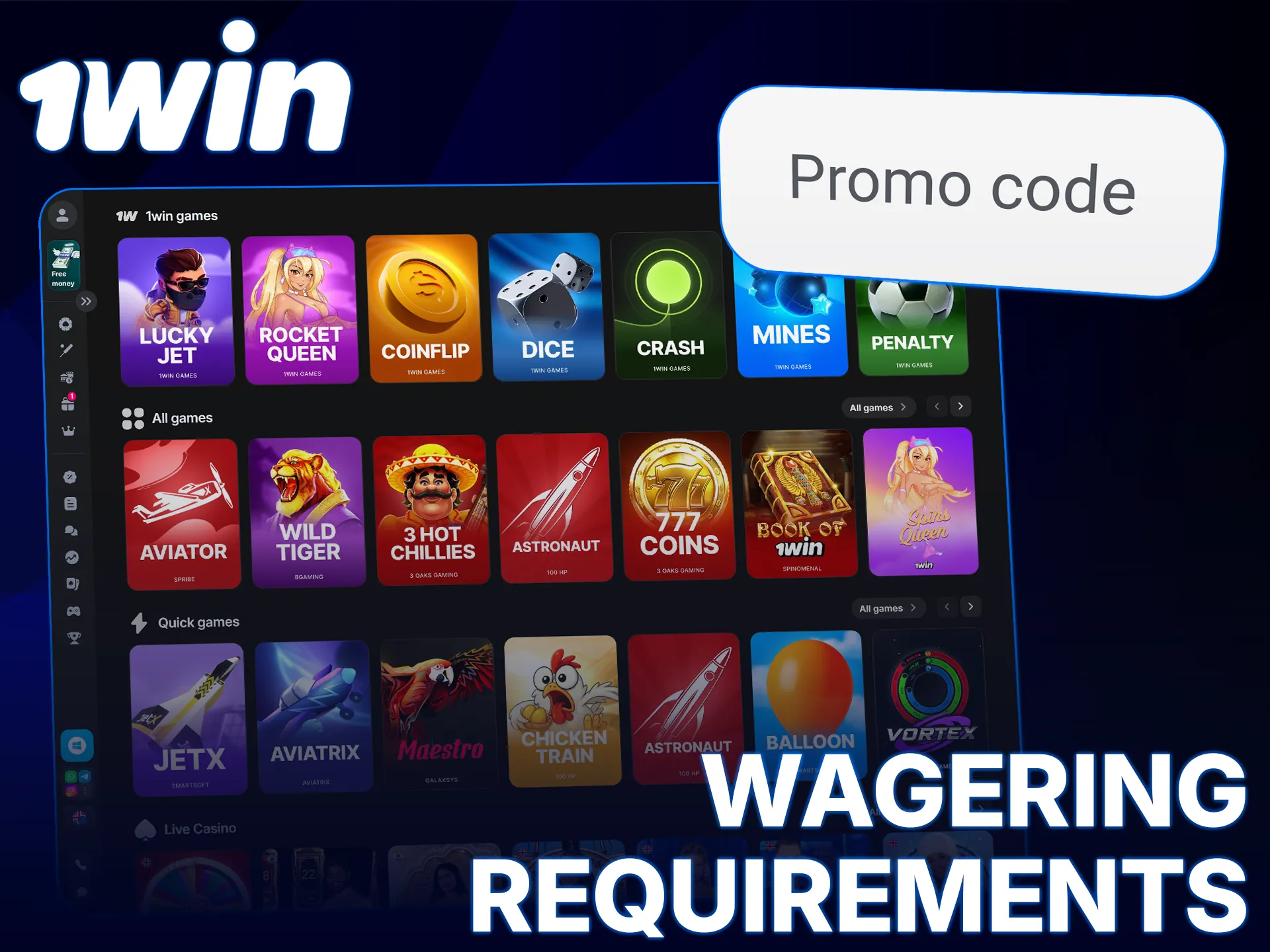 Meet the 1win promo code wagering requirements to unlock funds.