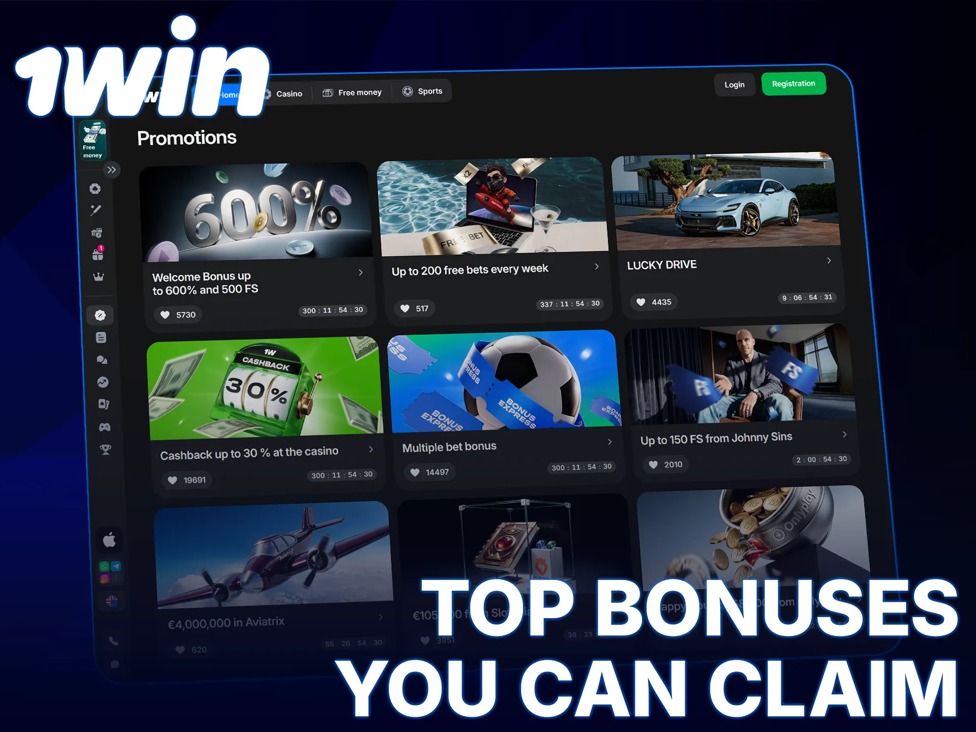 Claim top bonuses by entering your 1win promo code today.