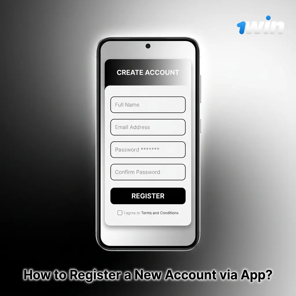 Step-by-step guide showing how to register a new account on the 1win app and claim the welcome bonus