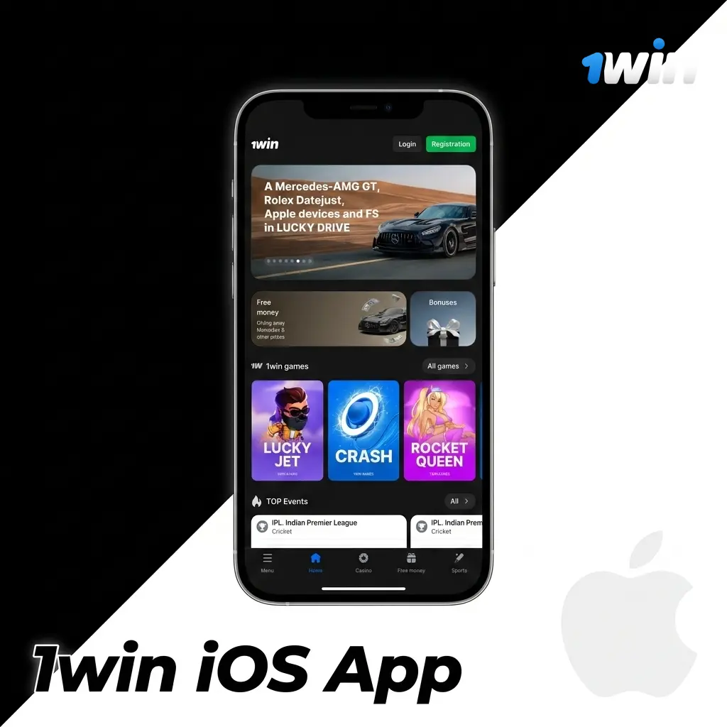 1win iOS app installation guide showing configuration profile setup for iPhone with iOS 13 and above
