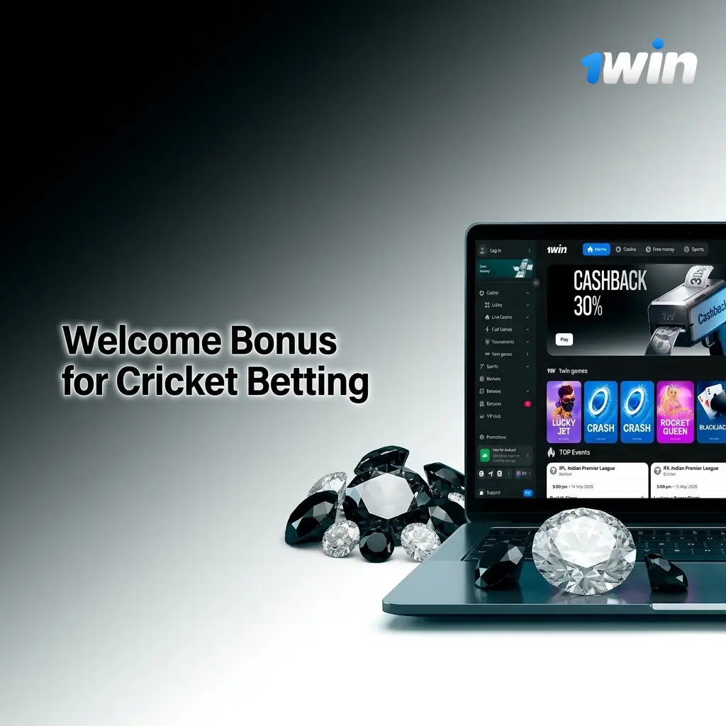 1win 500% welcome bonus up to INR 180,000 for cricket betting on IPL, T20 World Cup, and Big Bash League matches