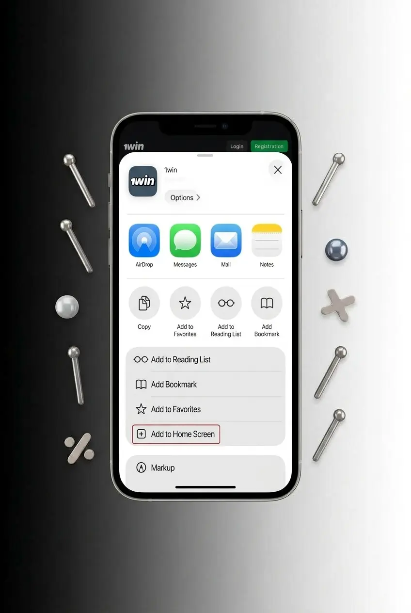 Screenshot of the 1win mobile app showing Plinko game access after login on smartphone