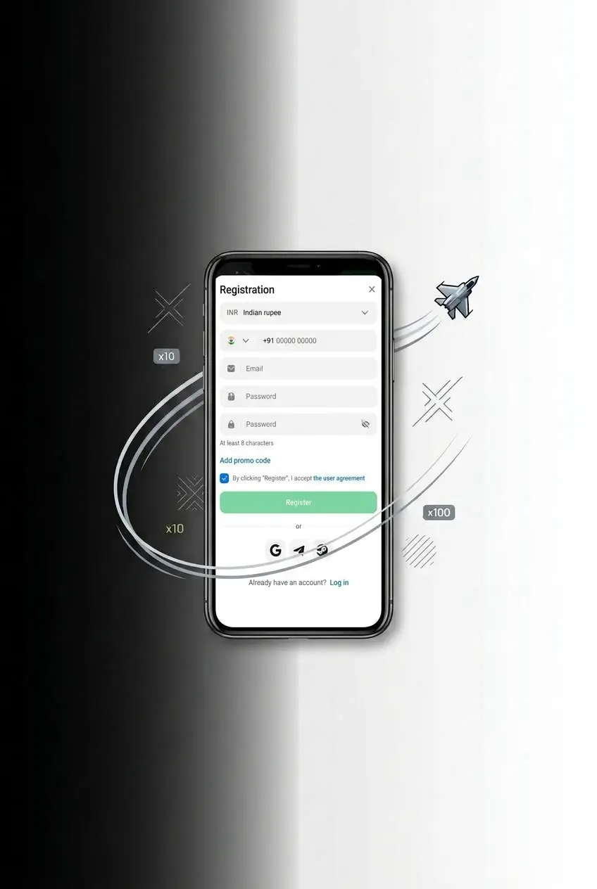 Step-by-step guide to register a 1win account and access the JetX game on a smartphone screen